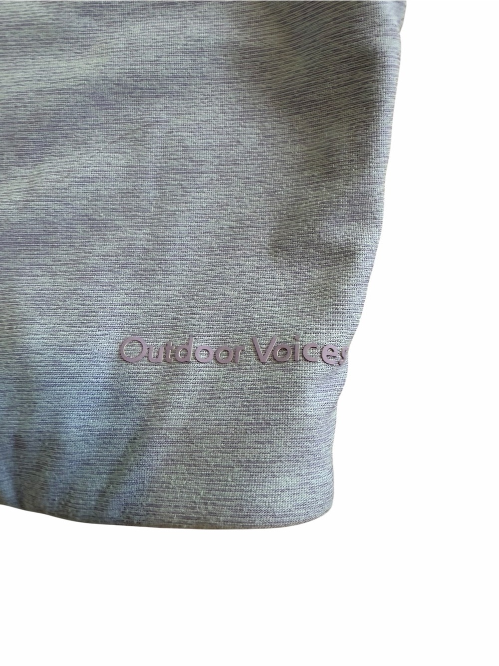 Outdoor Voices Venus Crop Top Sports Bra Blue Heather Size L Low Impact Gym - Picture 6 of 8